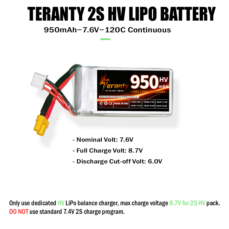 بطارية تيرانتي 2S HV 7.6V 950m - مراجعة Drone Racing Charger وسعره